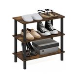 Furinno Turn-N-Tube 66cm 3-Tier Vrijstaande Schoenenrek Opbergorganizer, Amber Pine/Zwart