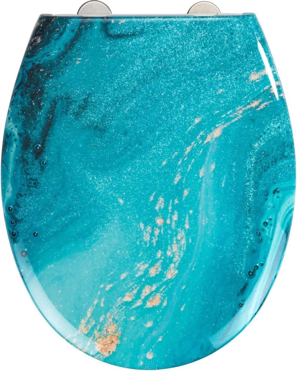 WENKO Wc-bril Stream 37 X 44,5 Cm Duroplast Blauw blauw