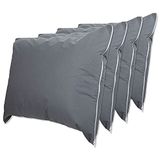 ForPro Premium waterdichte kussenbeschermers, standaardformaat kussenslopen met rits, koel grijs, 4 stuks
