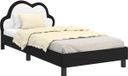vidaXL Kinderen bedframe met hoofdboard Zwart 80 x 200 cm PU