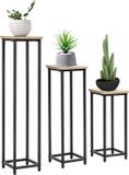 Outsunny plantenstandaard - set van 3 - staal - zwart