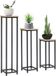 Outsunny plantenstandaard - set van 3 - staal - zwart