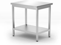 HENDI Centrale werktafel met schap – roestvast staal – verstelbare poten – 800x600x850 mm