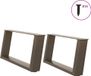 Pieds de table basse 2 pièces en forme de U 60x(30-31) cm acier naturel