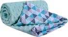 Medi Partners Kruipdeken 100% katoen 75x100cm dubbelzijdig multifunctionele Minky knuffeldeken voor kinderwagen zacht pluizig (muntdriehoek mint minzer Minky)