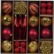 Decoris Boules de Noël et ensemble d'ornements - 46 pièces - Rouge/Or - Plastique - ø8 cm