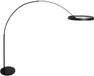 Steinhauer Vloerlamp Ringlux 4742ZW - Lampe sur pied arche noire en métal avec grand anneau LED (60 cm), hauteur réglable de 210 à 240 cm, design moderne
