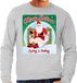 Bellatio Decorations Foute Kersttrui - sweater - Merry Shitmas Losing a Turkey - grijs - voor heren - kerstkleding / kerst outfit S