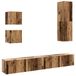 vidaXL 5-delige Tv-meubelset Wandmontage Bewerkt Hout Oud Houtkleurig