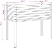 vidaXL Plantenbak licht bruin 100 x 45 x 90 cm gegalvaniseerd staal