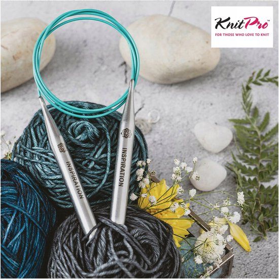 KnitPro Mindful metalen rondbreinaalden met kabel 6,00mm, 40cm, zilver