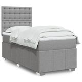 VidaXL Boxspringbed met matras, stof, lichtgrijs, 120x190 cm