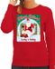 Bellatio Decorations Shoppartners Bv Foute Kersttrui / sweater - Merry Shitmas Losing a Turkey - rood voor dames - kerstkleding / kerst outfit XL