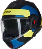 Nolan N120-1 Omocromo 346 Zwart Blauw Geel Mat Systeemhelm