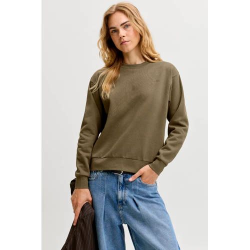 JJXX rechtvallende sweater - olijfgroen