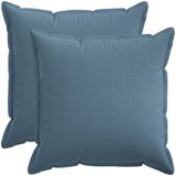 vidaXL - Kussensloop - 2 stuks - Jeans Blauw - 60 x 60 cm