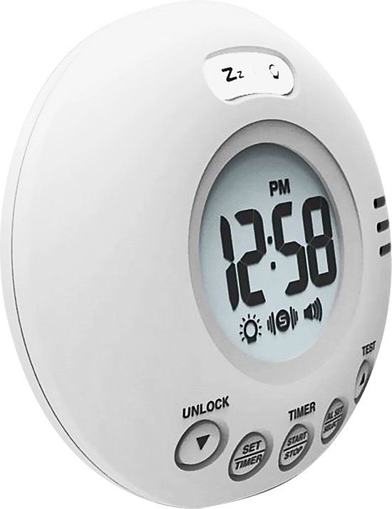 Geemarc Wake & Shake Voyager - Reiswekker - Wit - Trilalarm - 75dB - Slechthorenden