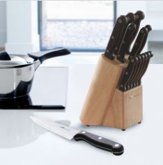 BK Excellent Messenblok - 13-delig - Zwart/Hout - 2.5 kg