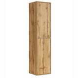Badplaats Badkamerkast Mali 38 x 33 x 160 cm - Eiken - Hangende Kolomkast met 2 Deuren