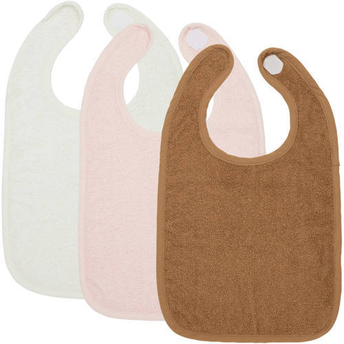 Meyco Meyco basic badstof slab met klittenband - set van 3- Offwhite/Soft Pink/Toffee