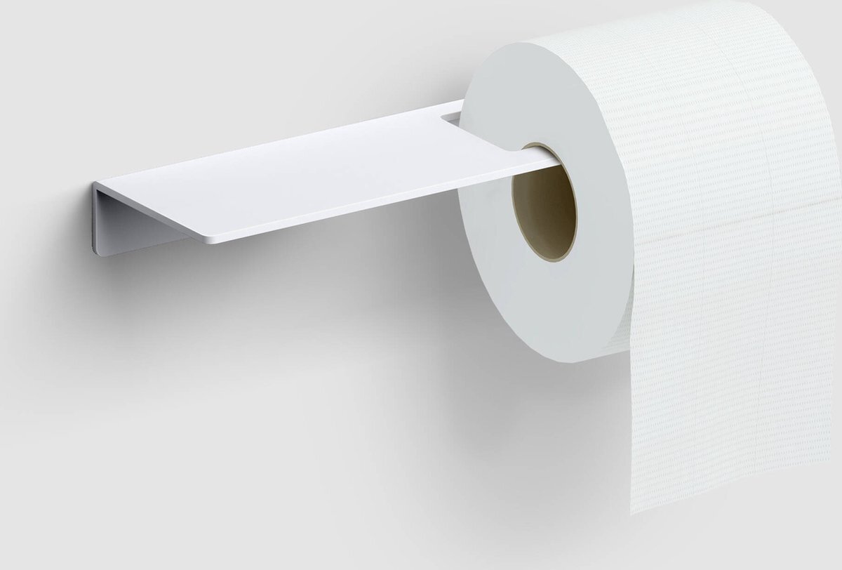 Clou Fold Toiletrolhouder zonder klep 27,7x7,5x3 cm Mat Wit