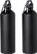 Merkloos / Sans marque Makito Western Europe Waterfles/drinkfles Thor - 4x - zwart - aluminium - schroefdop - karabijnhaak - 800 ml - Sportfles/Bidon