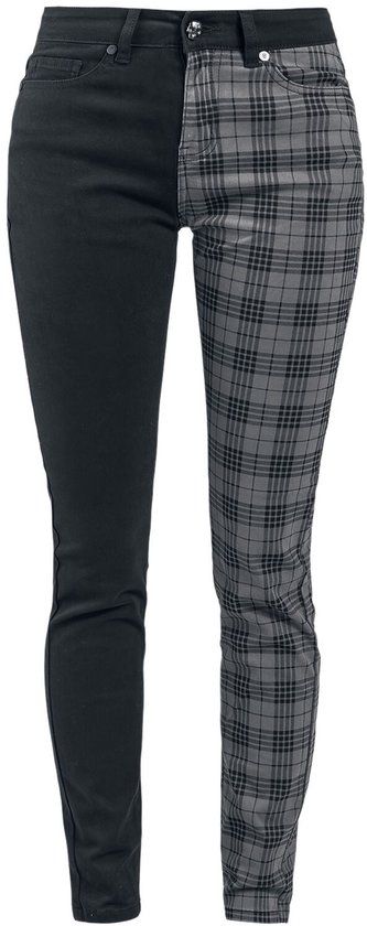Rock Rebel by EMP Zwart-grijze broek - Dames - W30L34