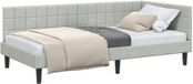 vidaXL Hoekbedframe met hoofdeinde Lichtgrijs 90 cm x 200 cm Fluweel