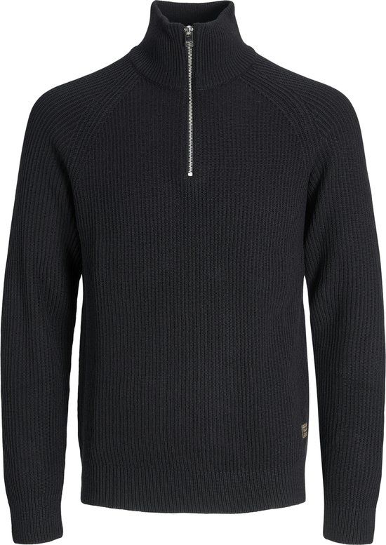 Jack & Jones Trui Jjpannel Knit Half Zip Aw25 12278919 Black Mannen Maat - XL