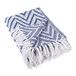 DII Grote Chevron Geweven Gooi, Katoen, Nautisch Blauw, 50x60