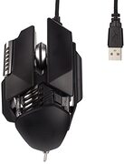 Xirfuni Gamingmuis, 12800 DPI 6D-knop Ergonomische Computermuis met 4 RGB-effecten, USB-bekabelde Draagbare Pc-muis voor Computerlaptop, Plug-and-play