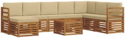 vidaXL Hoek loungeset 8 zitplaatsen Acacia hout Natuurlijk et beige