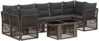 vidaXL Tuinbank Set 8-st Grijs Polyrattan