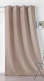 LINDER Waterafstotend buitengordijn – geweven en geverfd in Frankrijk – afwerking met antioxiderende geweer – kleur licht taupe – afmetingen 135 x 240 cm – 100% polyester – collectie van canvas voor