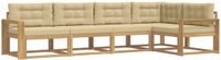 vidaXL - Hoek loungeset - 5 zitplekken - Polyester - Wit en Beige