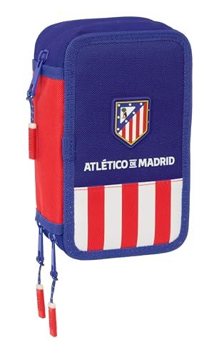 Safta ATLÉTICO DE MADRID Schooletui met 37 nuttige gebruiksvoorwerpen, pennenetui voor kinderen, ideaal voor kinderen van 5 tot 14 jaar, comfortabel en veelzijdig, kwaliteit en duurzaamheid, 12,5 x
