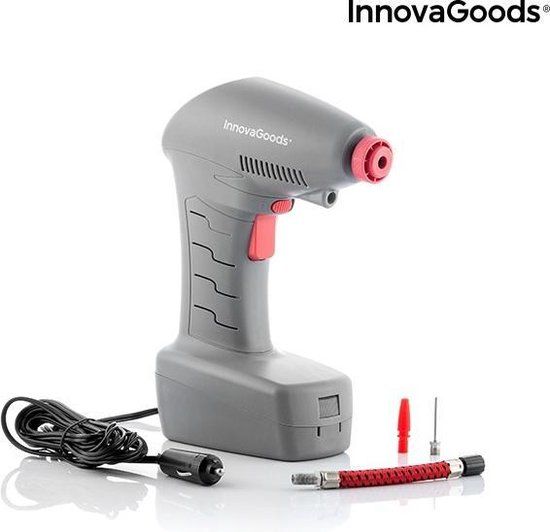 Innovagoods Portable Air Compressor with Airpro + LED Light - 12V - 9 bar - Grey