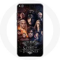 Maniacase Hoesje voor Huawei P8 Lite 2017 Game of Thrones Seizoen 8 De IJzeren Troon The Crew Poster Grijs Adelaar Logo