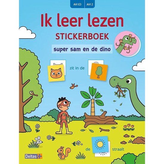 Super Deltas Ik leer lezen stickerboek - Super Sam en de dino
