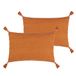 Yard Caliche Geweven Polyester Gevuld Kussen met Kwastje - Twin Pack, 40 x 60cm