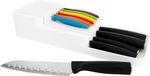 Organisateur de couteaux sans marque - organisateur de tiroir de cuisine - pour 18 couteaux - 39 x 14 cm - antidérapant - blanc