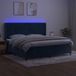 Maison Exclusive - Lit boxspring avec matelas et éclairage LED, bleu foncé, 200x200 cm, velours