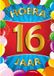 Bellatio Decorations Verjaardag deurposter - 2x - 16 jaar - multi - 59 x 84 cm