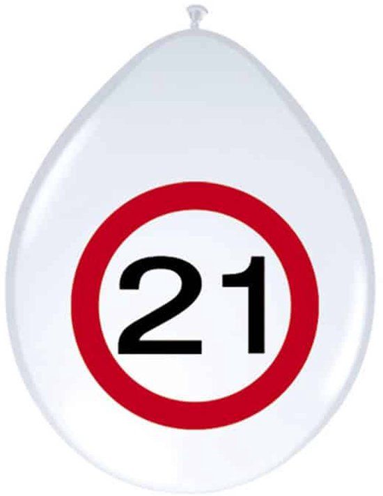 Folat - Ballonnen verkeersbord 21 (8 stuks)