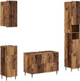 vidaXL - 4-delige Badkamerkast Set ZWOLLE Oud hout Bewerkt hout