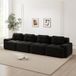 Pangivo Canapé Modulable 4 Places En Velours Côtelé Noir, Sofa De Salon Sans Montage 382x104 Cm