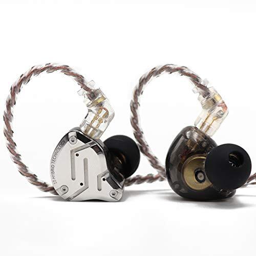 Linsoul KZ ZS10 Pro 4BA+1DD 5-drivers in-ear hifi-metalen hoofdtelefoon in-ear monitoring met roestvrijstalen frontplaat, 2-polige afneembare kabel (zonder microfoon, zwart)