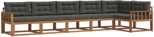 vidaXL - Ensemble de salon d'angle - 6 places assises - Acacia - Naturel et anthracite