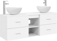 vidaXL Badkamerkastenset 3 st Wit 49,5 x 41 x 64,5 cm Bewerkt hout