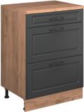 Vicco Uitbreidingscommode Rion, Antraciet landhuis/Goudkleurig Eiken, 60 x 46 cm